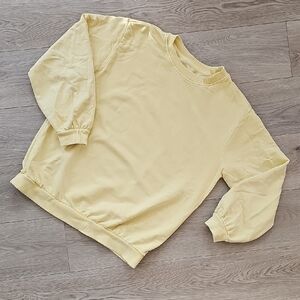 Hudson North Butter Yellow Pastel Crewneck Pullover Sweater, Large
